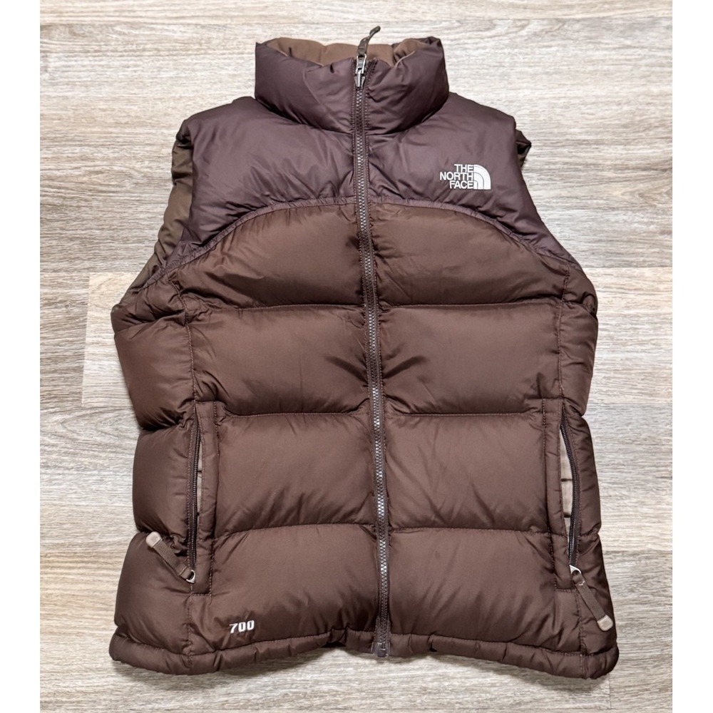 North Face Womens Medium Brown Nuptse Puffer Vest 700 Down Retro 96 Vintage Coat